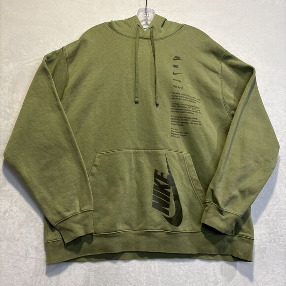 Nike Shoebox Pullover Hoodie Men's XXL Green Drawstring Lifestyle Fleece NWOT - Picture 1 of 15